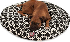 Black Links Large round Indoor Outdoor Pet Dog Bed with Removable Washable Cover
