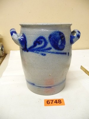 6748.        Alter Steingut Topf Schmalztopf old earthenware pot