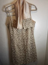 ASPEED Women's Dress Gold/Beige Formal w/ Ascent Scarf Sz 17-18