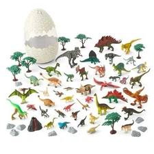 43-Piece Dinosaur Playset with Volcano, Trees & Poseable Dinosaurs