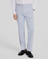 Michael Kors Men's Blue Classic Fit Plaid Performance Pants Size 36W 30L