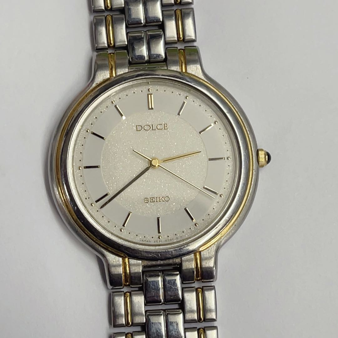 稼働☆SEIKO DOLCE☆5E31-6D60☆g34 Seiko Dolce 5E31-6D00 Analog Quartz Men Operating Good