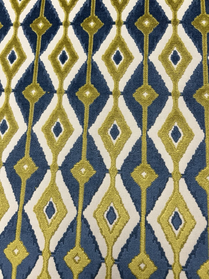 Fabric Mid-Century Modern Cut Velvet Woven New Upholstery Pillows Luxurious Pile - Image 3 of 4