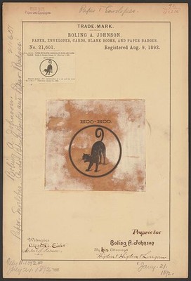 Boling A. Johnson for Hoo-Hoo brand Paper, Envelopes, Cards, Blank Books, and