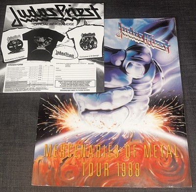 JUDAS PRIEST Mercenaries Of Metal 1988 Concert Tour Program + Merchandise Sheet