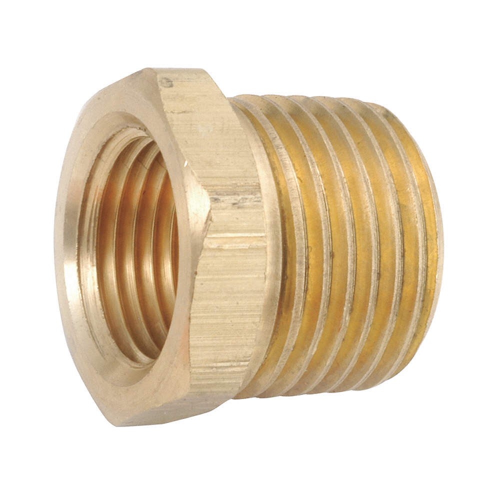 GRAINGER APPROVED 706110-0804 Hex Bushing, Brass, 1/2 x 1/4 in, NPT 46M483