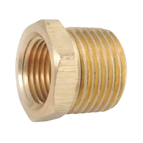 GRAINGER APPROVED 706110-0804 Hex Bushing, Brass, 1/2 x 1/4 in, NPT 46M483