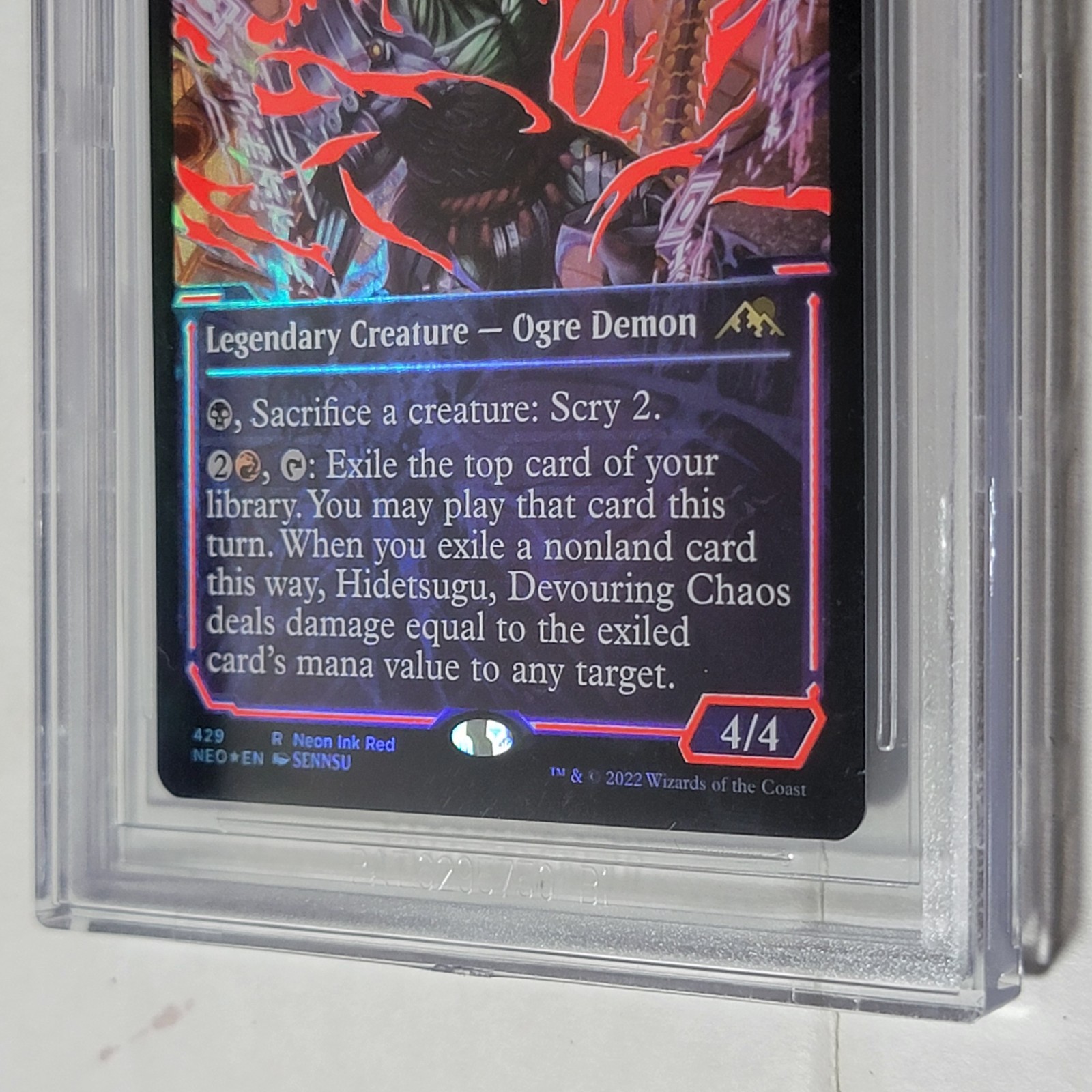 MTG Hidetsugu, Devouring Chaos Neon Ink Red #429 Kamigawa BGS 9.5 view 4