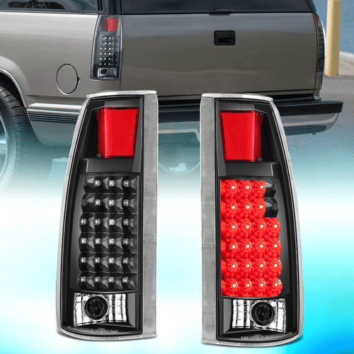 For 1988-2001 Chevy C1500 Suburban K1500 Tahoe LED Tail Light Brake Lamps Black - Picture 1 of 8