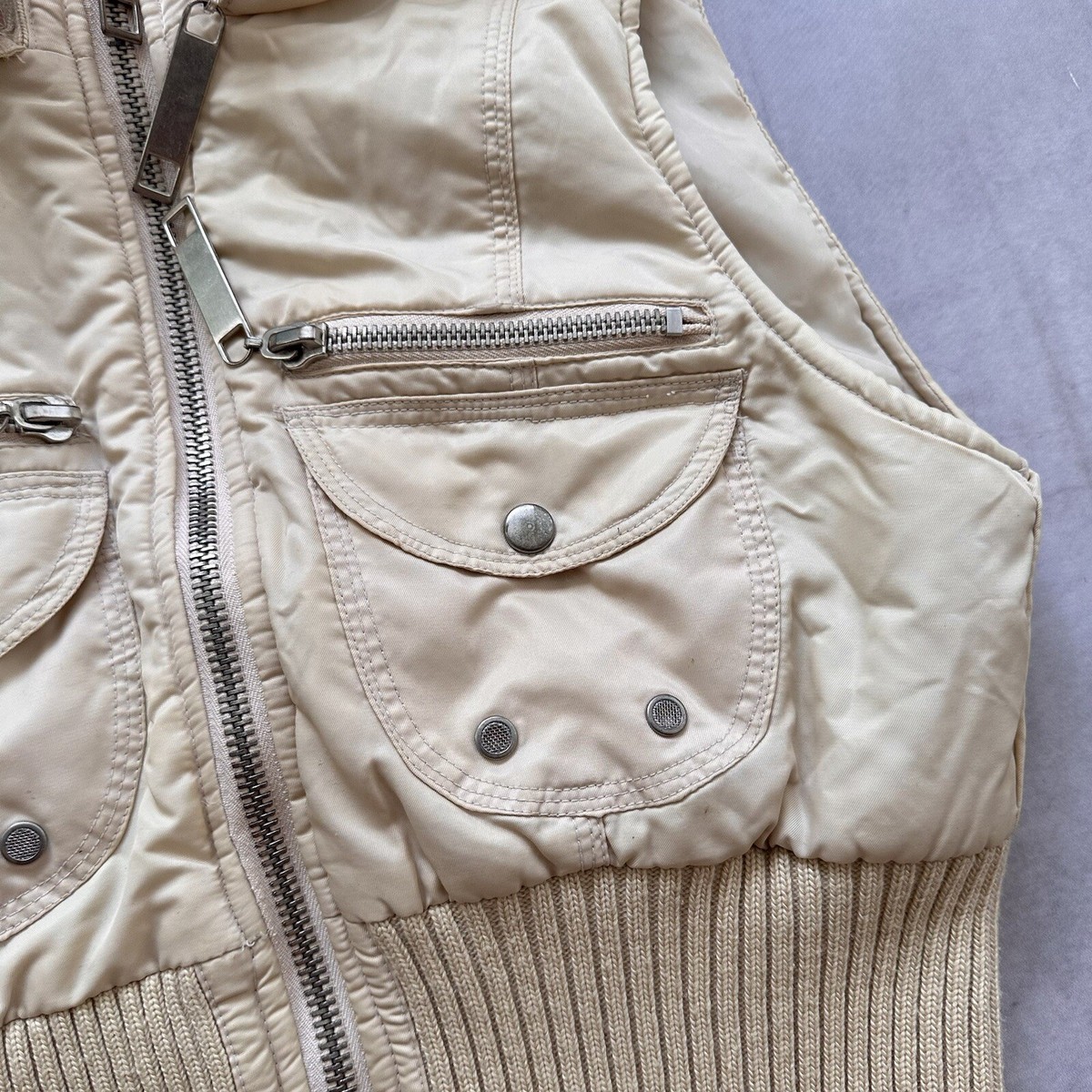 Vest LGB If Six Was Nine Style Faux Fur Zip Hood Vintage Vest LGB If Six Was Nine Style Faux Fur Zip Hood Vintage