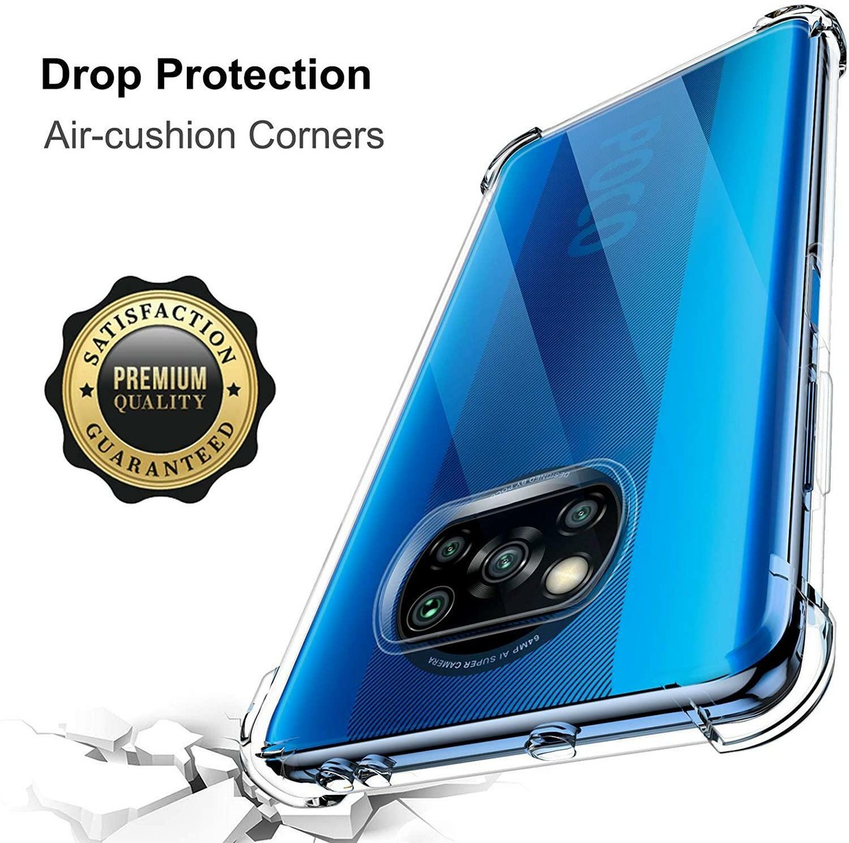 For Xiaomi Poco X3 PRO Case, Slim Clear Armor Gel Phone Cover