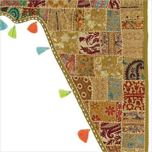 Indian Embroidered Toran Door Hanging Vintage Patchwork Valances Wall Hanging - Afbeelding 4 van 34