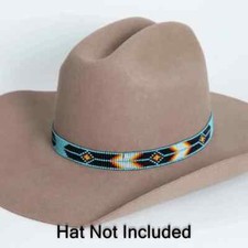 Western Seed Beaded Hat Band Fit Cowboy Hatband South West Multi Color Hat Band