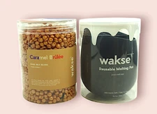 Wakse Hard Wax Beans Melting Pot Applicator Face & Body Caramel Brulee