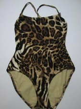 Villa Del Mar Womens Size S/8 One Piece Swimsuit Brown Adjustable Straps