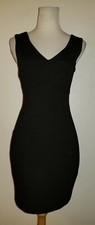 Three Dot Dress sz Small black sleeveless bodycon tank stretchy 2273