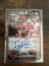 TJ Hopkins 2024 Topps Chrome Base Rookie Card Autograph RA-TH Cincinnati Reds!