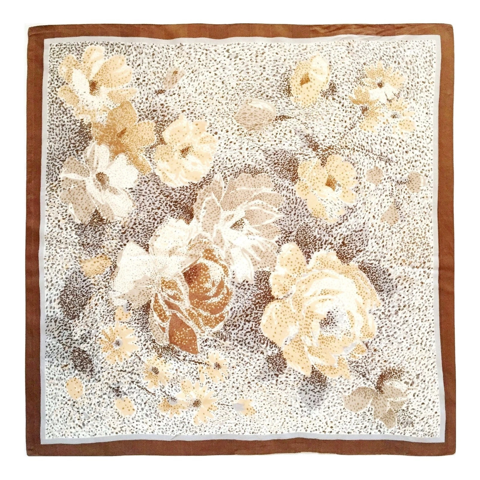 Foulard carré foulard en soie imprimé rose Carré foulard foulard marron floral 29,5