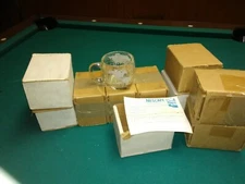 10 NOS Nescafé Round Globe Mugs 1970s Etched World Map MCM Nestle Co. Vtg