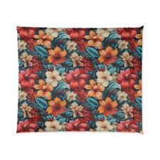 King Size Comforter Hawaiian Tropical Surf Beach Home Decor Floral Aloha Waves
