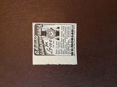 g1e 1948 ephemera advert w d morgan armbanduhr