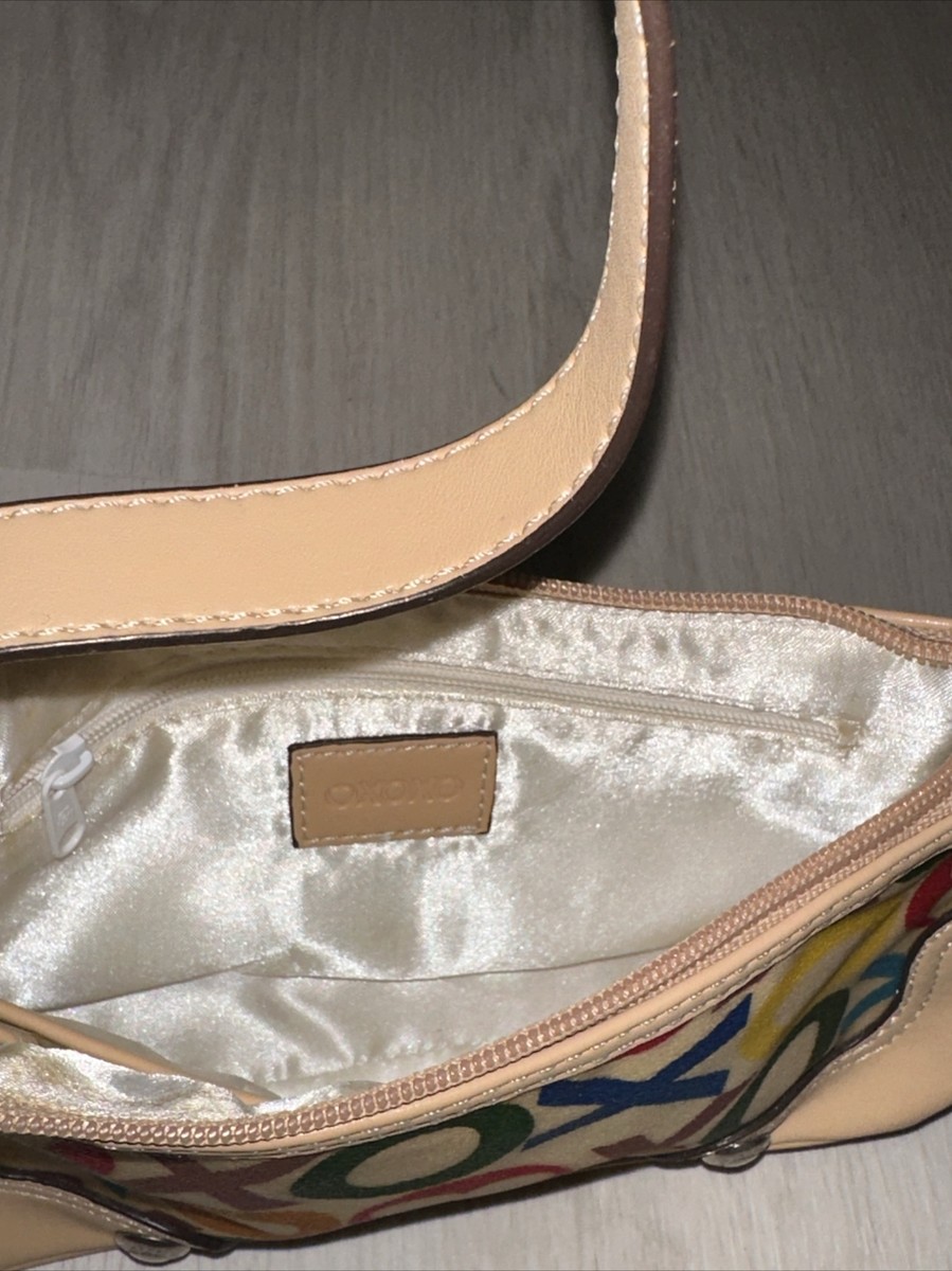 Vintage Y2K 2000s XOXO Mini Shoulder Bag Beige Multicolor Logo