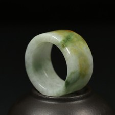 Size 9 Certified Grade A 100 Natural Green Burma Jadeite Jade Ring Thumb 01501
