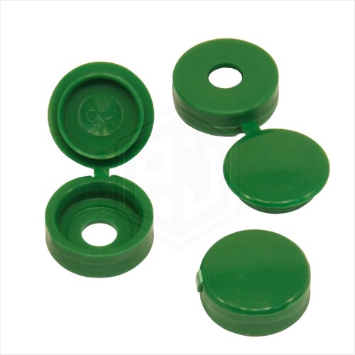 20 COLOUR SMALL PLASTIC HINGED SCREW FOLD OVER COVER CAPS 6g/8g Gauge M3.5 & M4 - Picture 42 of 81