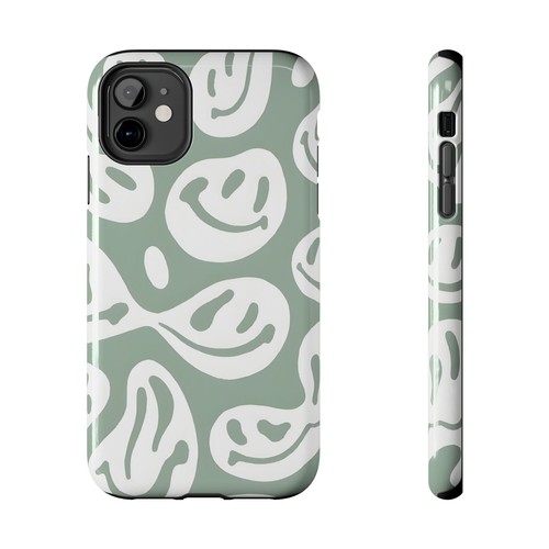 Abstract Smiley Faces Green Tough Phone Case | Aesthetic - 第 70/108 張圖片