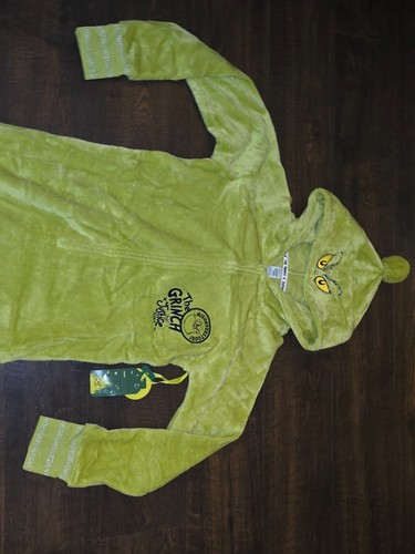 Kids The Grinch One Piece Pajamas Union Suit Christmas Costume Justice Sz M L - Picture 4 of 12