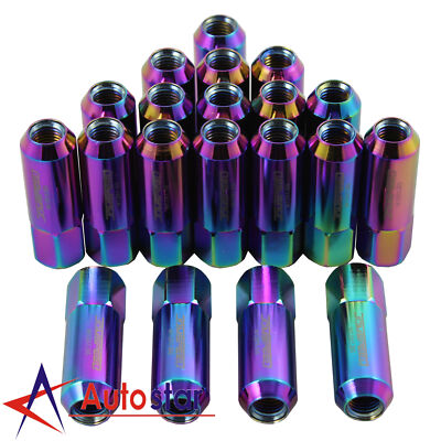 20pcs Neo Chrome M12X1.5 60MM JDMSPEED Extended Aluminum Tuner Racing Lug Nuts