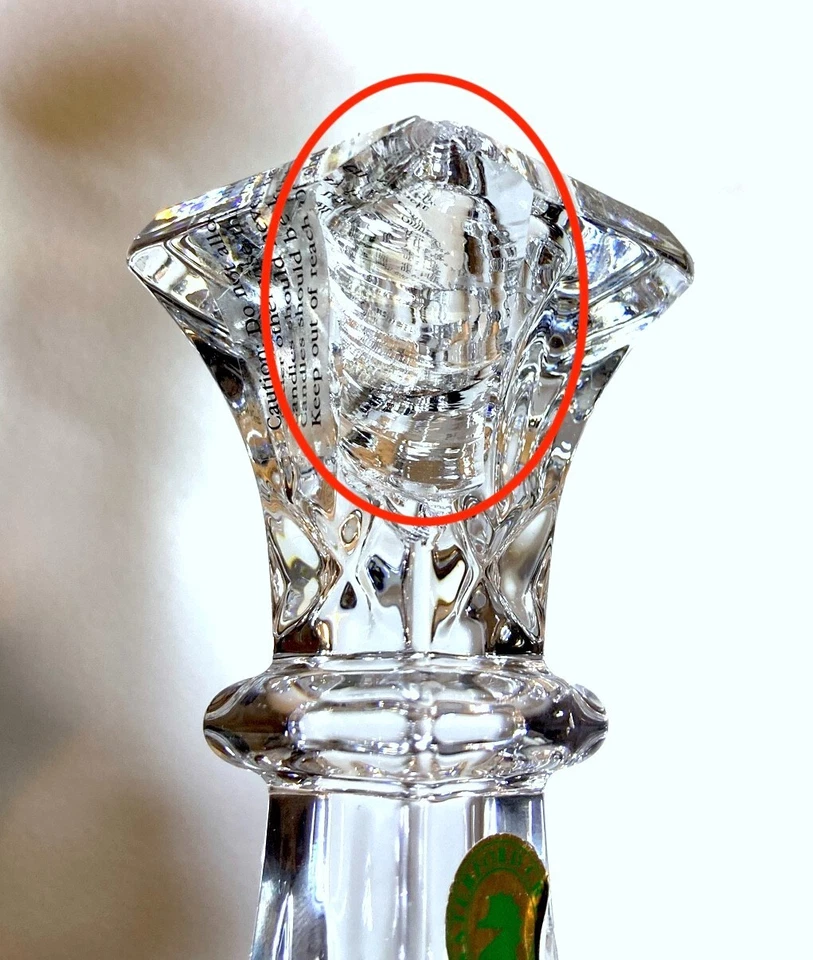 PORTAVELAS WATERFORD LISMORE CRISTAL BASE CUADRADA HECHO A MANO 6" ASTILLADO #1060913 Foto 2 de 4