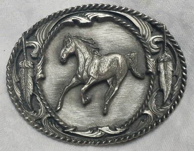Siskiyou Buckle Co. vintage equestrian horse buckle made in Williams Oregon Vintage 1983 Siskiyou Buckle Co Williams Oregon Horse Belt  main image 2