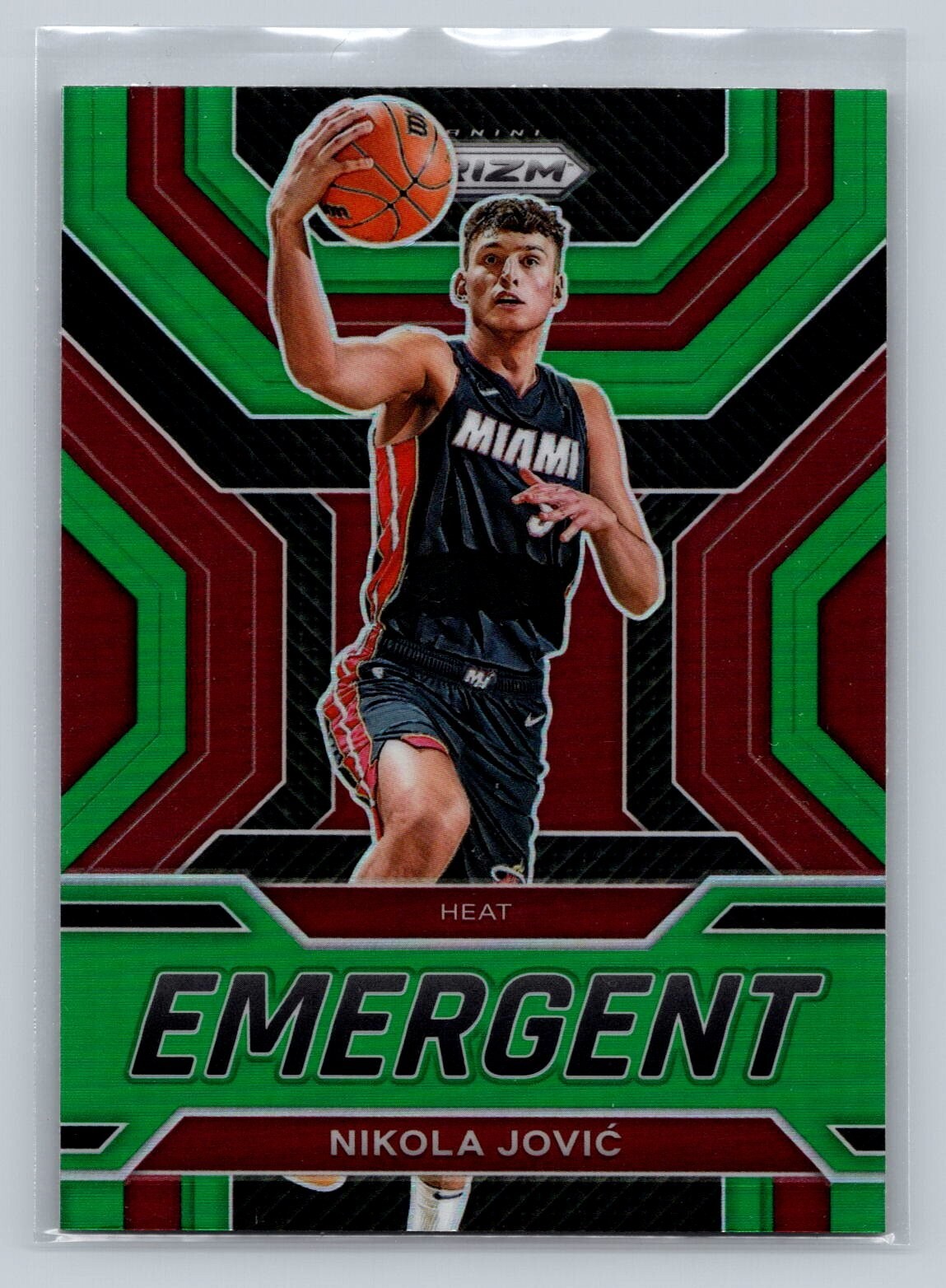 2022 Prizm Emergent RC #17 Nikola Jovic Green Miami Heat