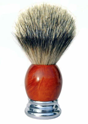 Bruyereholz Rasierpinsel Silberspitz mit Metallfuß Hans Baier Dachshaar