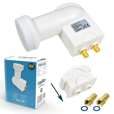 LogiSat TWIN LNB LNC 0,1dB 3d HD+ DIGITAL SKY Kopf FULL HDTV UHD 4K Wetterschutz