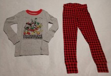 NWT Gap Kids Disney Mickey Mouse Holiday Christmas Pajamas PJs 2PC Set