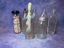7 Vintage Glass Embossed Baby Bottles- Baby-Nice Hygeia Temp Guard