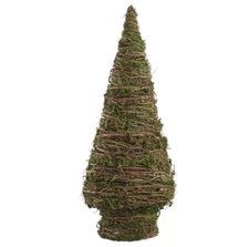 Green Moss Twig Cone Topiary 24"