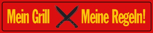 Meine Regeln – Vintage Blechschild Mit Witzigem Grill-Spruch, 20x30 Cm, Metallschild Für Garten, Terrasse Oder Balkon