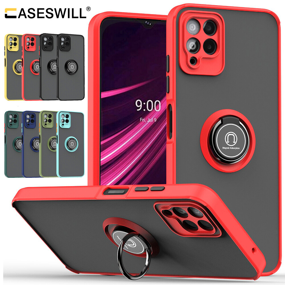 For T-Mobile Revvl 6X Pro Case Slim Matte Hard Back Ring Stand - Main Image