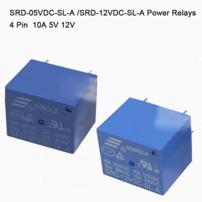 SRD-05VDC-SL-A /SRD-12VDC-SL-A Power Relays 4 Pin  10A 5V 12V