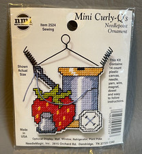 Mini Curly-Q's 2524 Sewing Needlepoint Ornament Kit NMI Needlemagic NOS