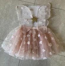 *NWT* Claire's Club Butterfly Glitter Peach/Pink Dress Up Set - TuTu And Wings