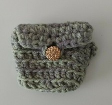 Purse Key Chain Clutch Pouch Case Crochet Wallet - One Size