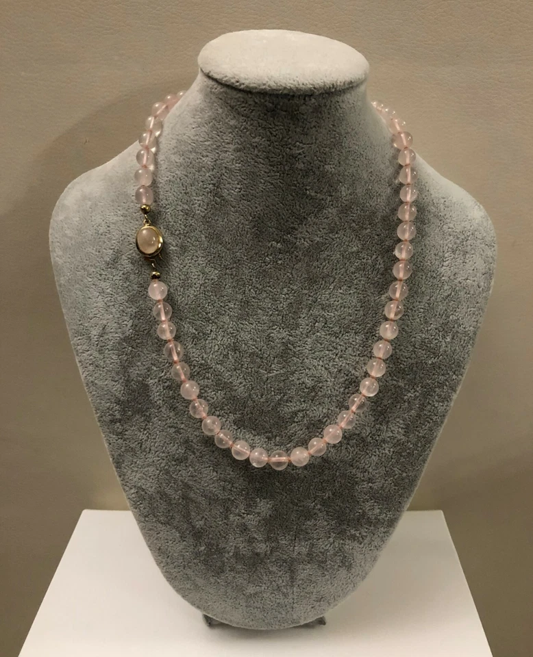 Collana QUARZO rosa chiusura ARGENTO 800 - Immagine 2 di 4