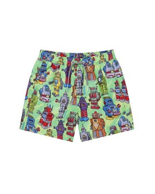 Boardies  Robots Swim Short Green 1-2