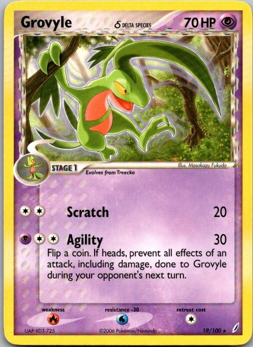 Grovyle (Delta Species) Rare EX Crystal Guardians 19/100 LP
