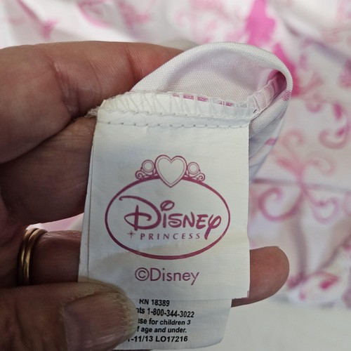 Disney Princess Full Fitted Sheet Pink Silhouette Floral Youth Bedding Polyester - Picture 5 of 8