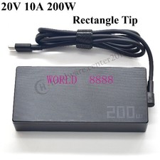 200W AC Adapter Charger for ASUS ROG Zephyrus G14 GA403UV Rectangle USB Tip